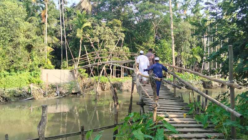 কাঠালিয়ায় ব্রিজ ভেঙে কয়েক বছর ধরে ভোগান্তি, চলাচলে শিক্ষার্থীসহ চরম দুর্ভোগে এলাকাবাসী